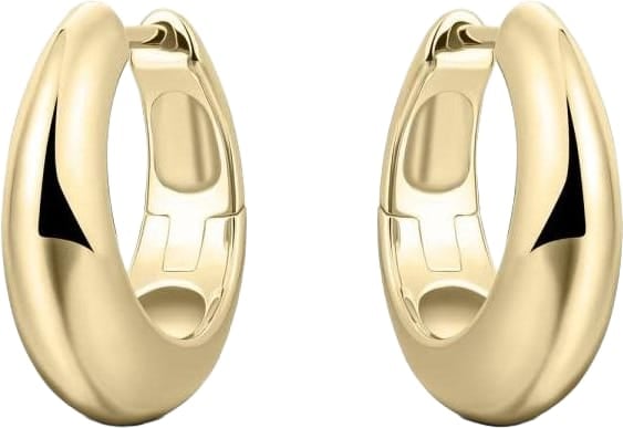 Gisser Jewels Gisser Jewels Oorbellen KCL6/18Y Zilver met Geelgouden Plating 6mm x 18mm Goud