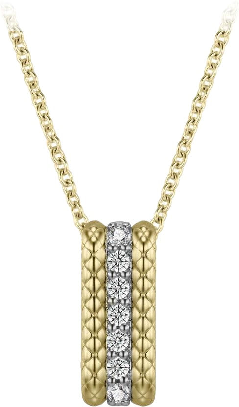 Gisser Jewels Gisser Jewels N1132Y-42+3 Zilver met Geelgouden Plating en Zirkonia Goud