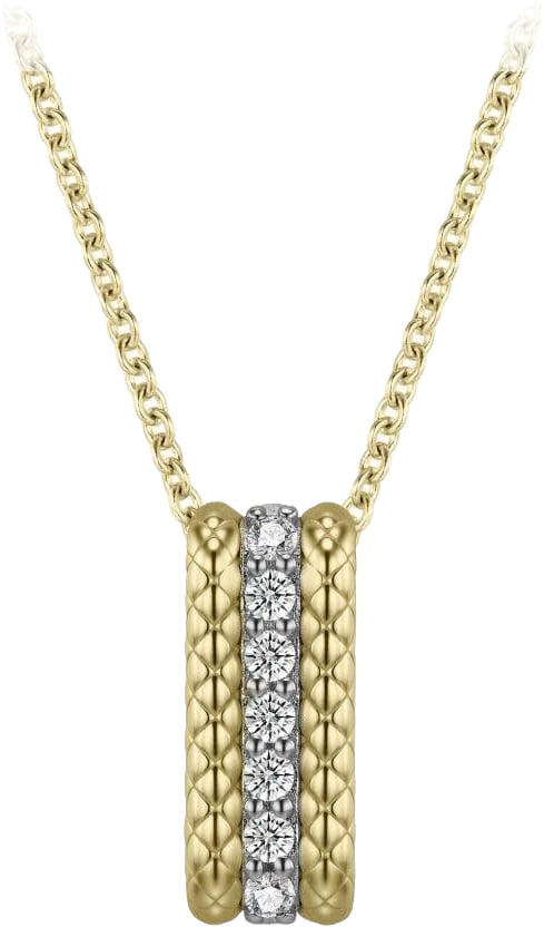 Gisser Jewels Gisser Jewels N1132Y-42+3 Zilver met Geelgouden Plating en Zirkonia Goud