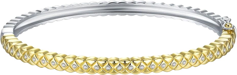 Gisser Jewels Gisser Jewels Armband SB35Y/4-60 Zilver met Geelgouden Plating en Zirkonia Maat 60 Goud