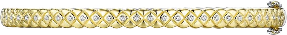 Gisser Jewels Gisser Jewels Armband SB35Y/4-60 Zilver met Geelgouden Plating en Zirkonia Maat 60 Goud