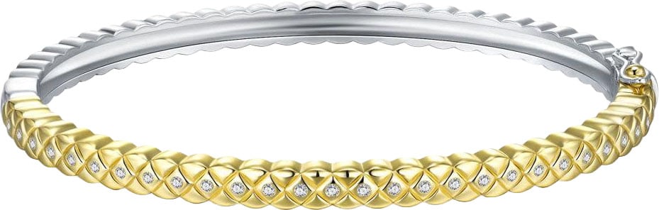 Gisser Jewels Gisser Jewels Armband SB35Y/4-60 Zilver met Geelgouden Plating en Zirkonia Maat 60 Goud