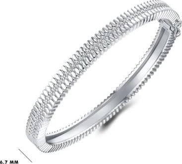 Gisser Jewels Gisser Jewels Armband SB37-60 Zilver met Zirkonia 6.7mm x 60mm Zilver