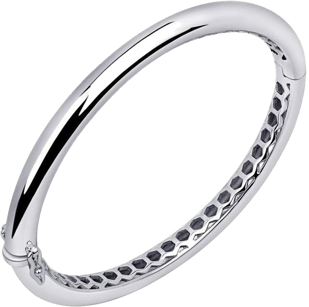 Gisser Jewels Gisser Jewels Bangle SBC6 925 Zilver Rond Gerhodineerd 6mm breed Maat 60 Divers