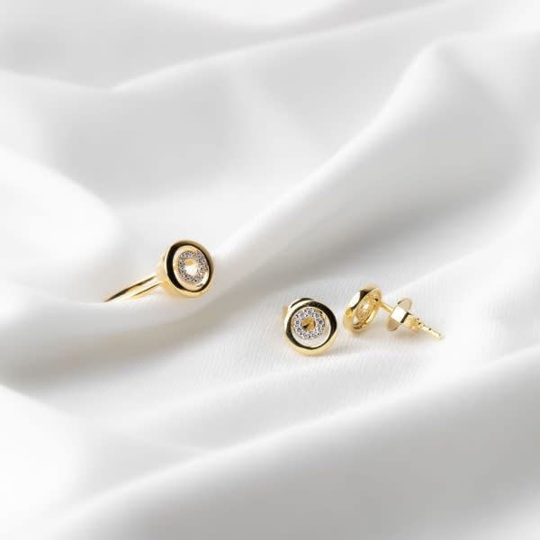 Gisser Jewels Gisser Jewels Oorbellen VBE028 14k Geelgoud met Zirkonia Goud