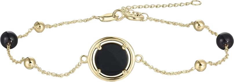 Gisser Jewels Gisser Jewels Armband VGB016Z-17+3 14k Geelgoud met Onyx 17+3cm Goud