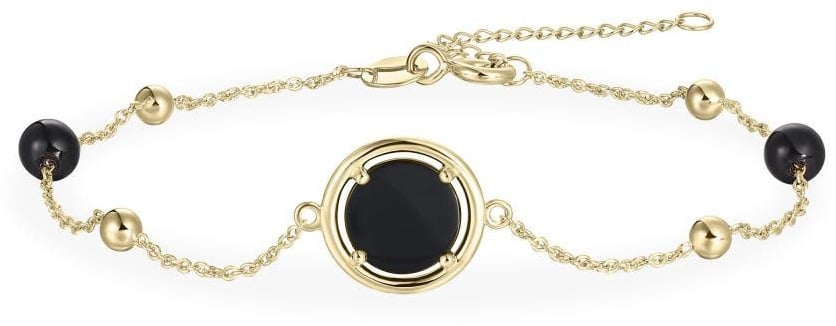 Gisser Jewels Gisser Jewels Armband VGB016Z-17+3 14k Geelgoud met Onyx 17+3cm Divers
