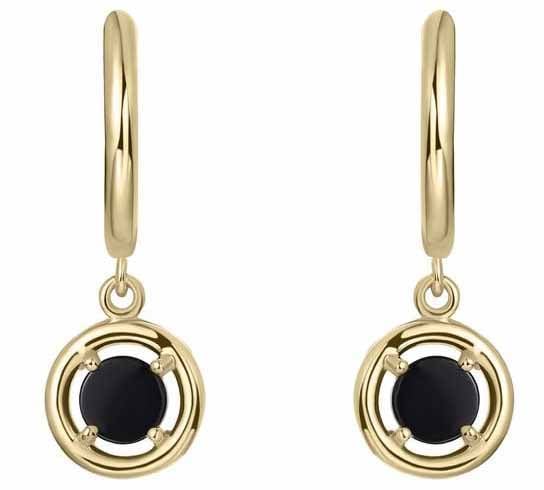Gisser Jewels Gisser Jewels Oorbellen VGKC1002Z 14k Geelgoud met Onyx Divers