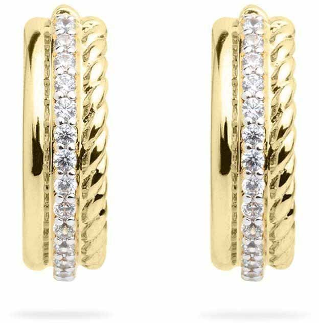 Gisser Jewels Gisser Jewels Oorbellen VGKC1003 14k Geelgoud met Zirkonia 14mm Divers