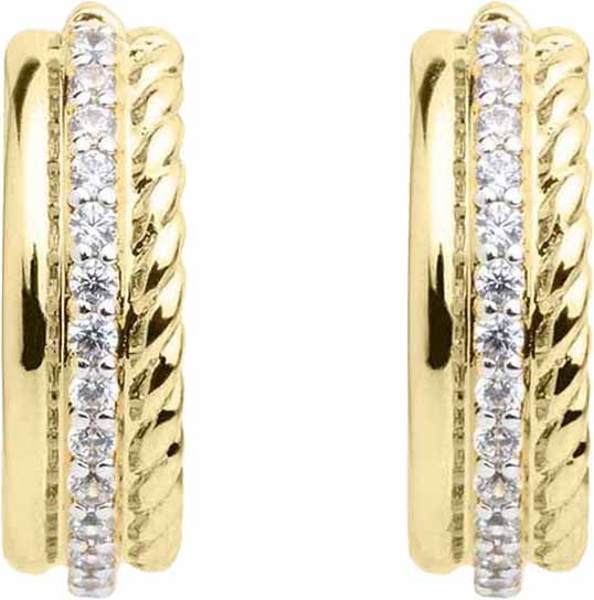 Gisser Jewels Gisser Jewels Oorbellen VGKC1003 14k Geelgoud met Zirkonia 14mm Divers