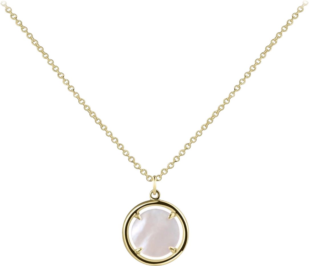 Gisser Jewels Gisser Jewels Collier VGN020-42+3 14k Geelgoud Anker met Parelmoer 42+3cm Goud