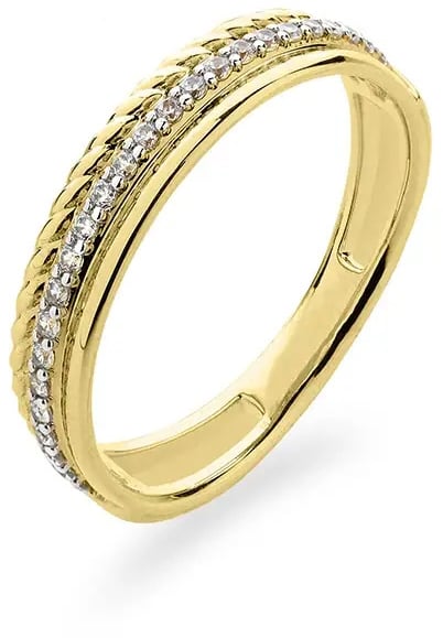 Gisser Jewels Gisser Jewels Ring VGR041-56 14k Geelgoud met Zirkonia Maat 56 Goud