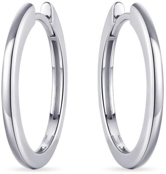 Gisser Jewels Gisser Jewels Oorringen KCA2/22 925 Zilver Half Bol Gerhodineerd 2mm breed 22mm doorsnede Zilver