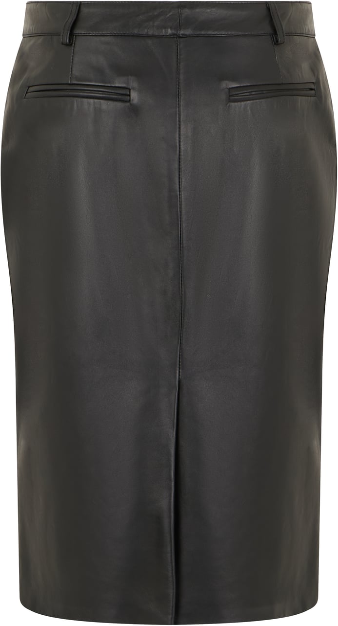 Giuseppe Di Morabito Leather midi skirt Zwart