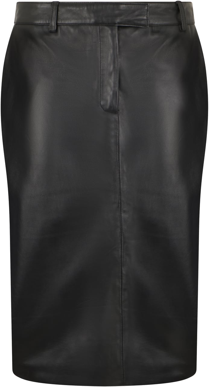 Giuseppe Di Morabito Leather midi skirt Zwart