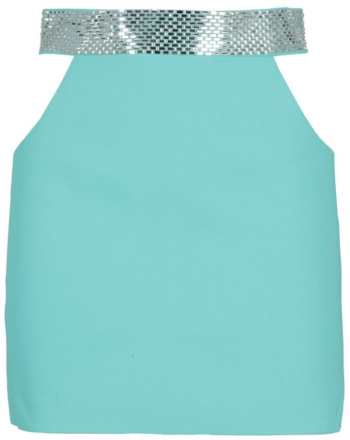 Giuseppe Di Morabito Blue Cady Envers Satin Mini Skirt Blauw