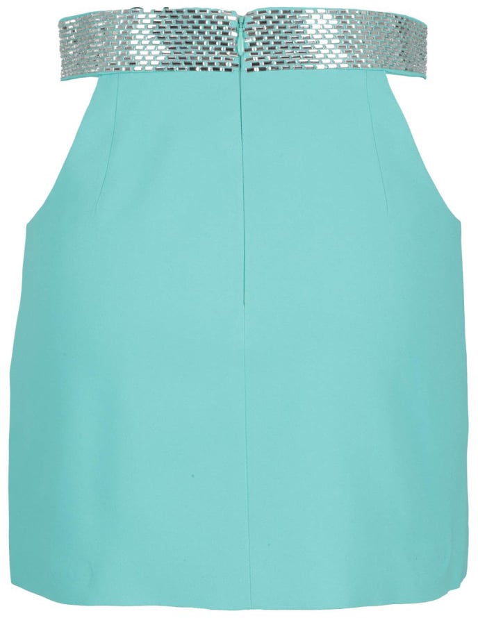 Giuseppe Di Morabito Blue Cady Envers Satin Mini Skirt Blauw
