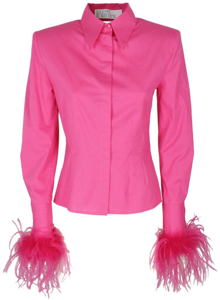 Giuseppe Di Morabito Fuchsia Poplin Shirt With Cut-Out Details Roze