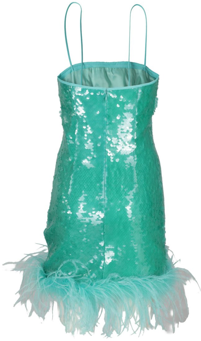 Giuseppe Di Morabito Aqua Green Sequin Mini Dress Groen