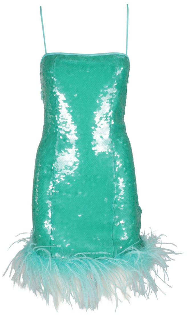 Giuseppe Di Morabito Aqua Green Sequin Mini Dress Groen