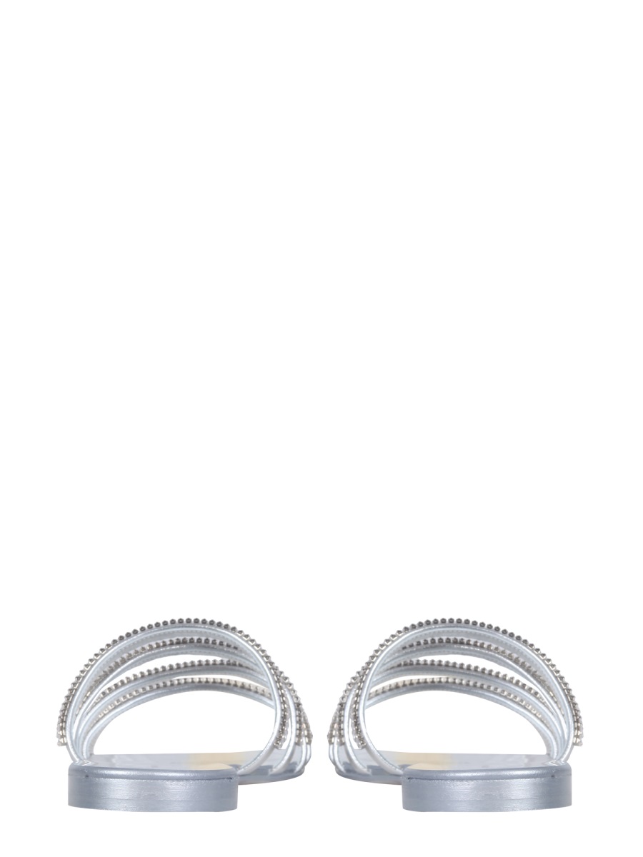 Giuseppe Zanotti FLAT CRYSTAL SANDALS Zilver