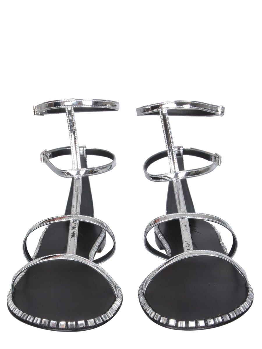 Giuseppe Zanotti FLAT GLADIATOR SANDALS Zilver