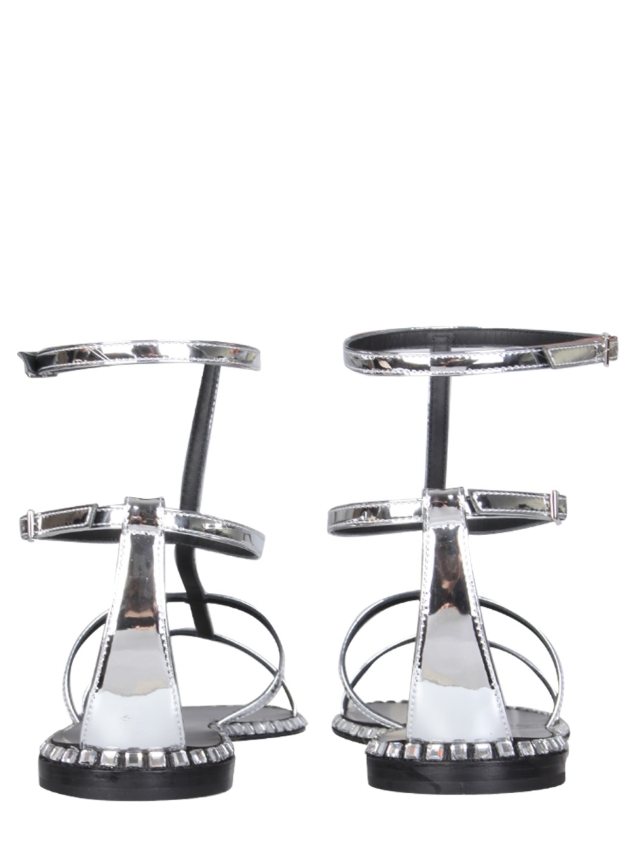 Giuseppe Zanotti FLAT GLADIATOR SANDALS Zilver