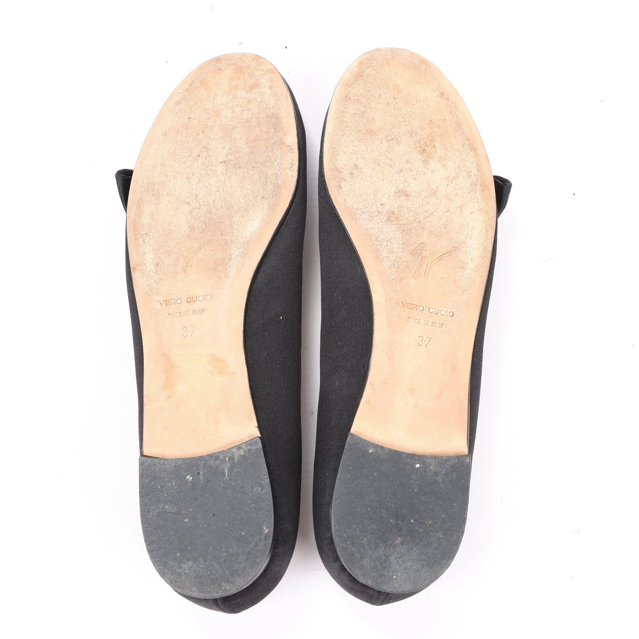 Giuseppe Zanotti Giuseppe Zanotti Black Ballet Flats with Bow in Size 37 EU Zwart