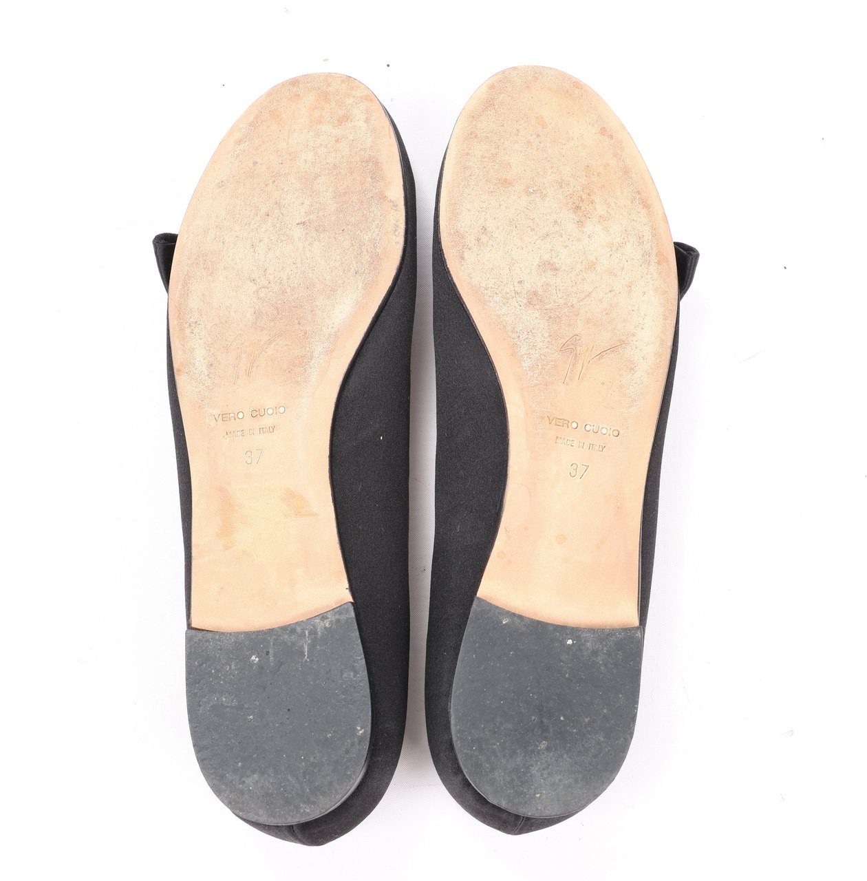 Giuseppe Zanotti Giuseppe Zanotti Black Ballet Flats with Bow in Size 37 EU Zwart