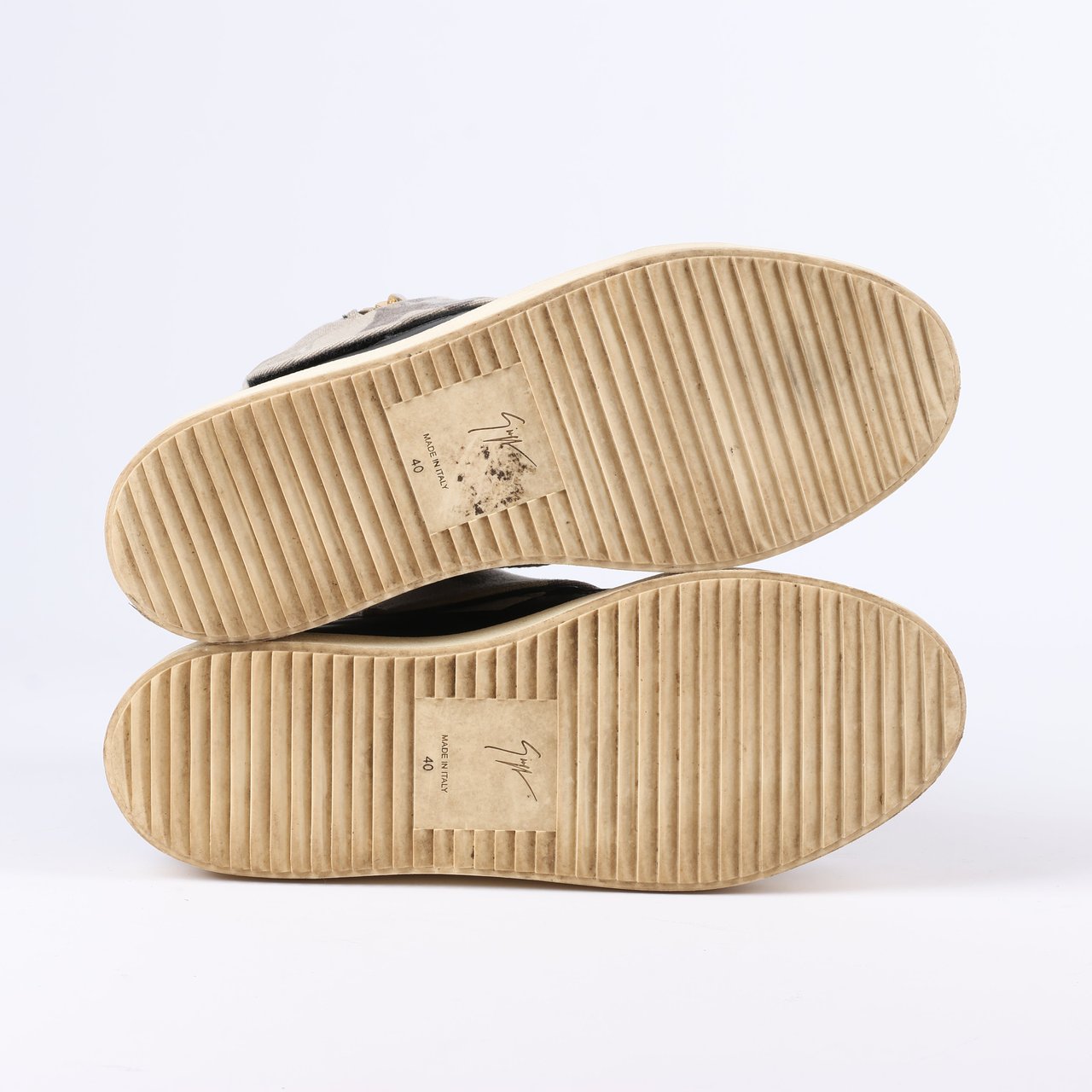 Giuseppe Zanotti Giuseppe Zanotti High-top Sneakers Camouflage x Leather in Black, Size 40 EU Zwart