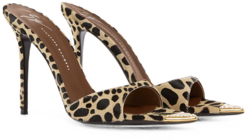 Giuseppe Zanotti Sandals Leopard Print Beige