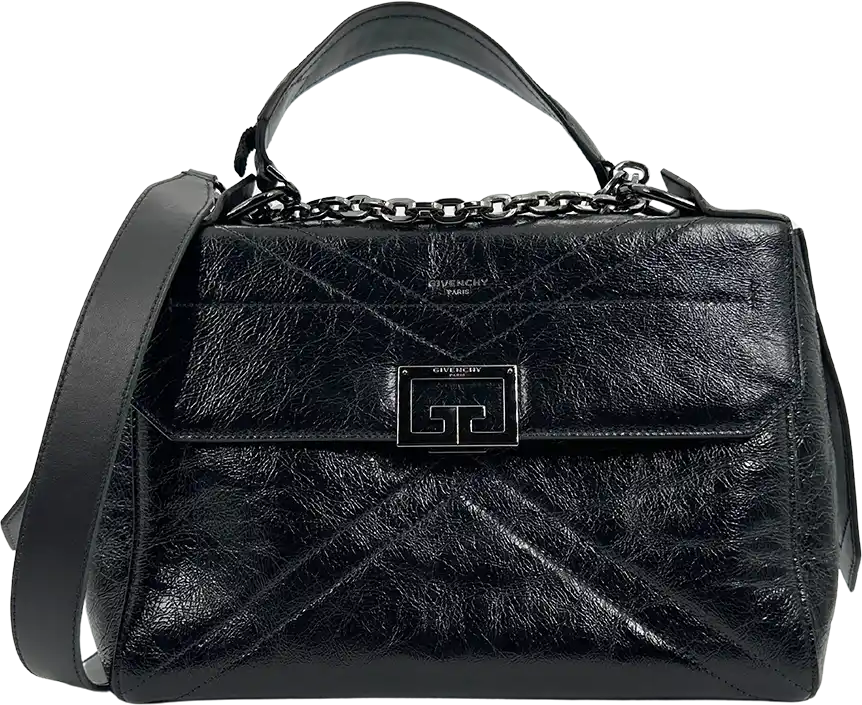 Givenchy Givenchy ID Flap Stachel Bag Medium Calfskin Black / Very Good Zwart