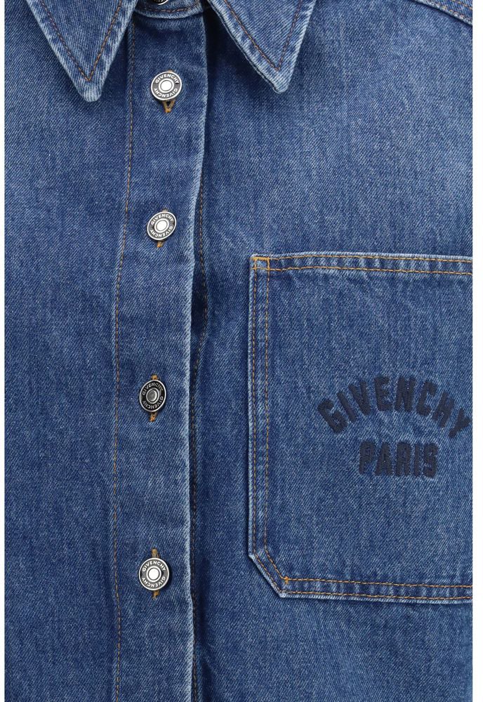 Givenchy Blue Denim Shirt Blauw