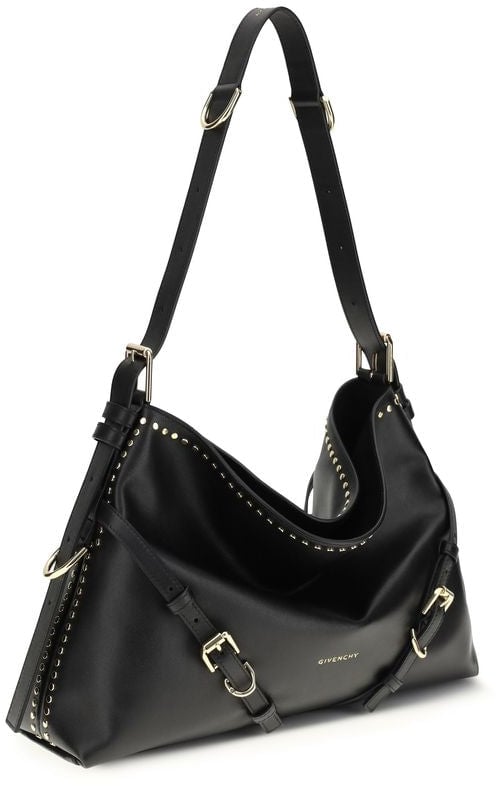 Givenchy Givenchy Black Calf Leather Bos Taurus Shoulder Bag Zwart