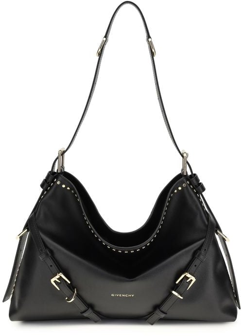 Givenchy Givenchy Black Calf Leather Bos Taurus Shoulder Bag Zwart