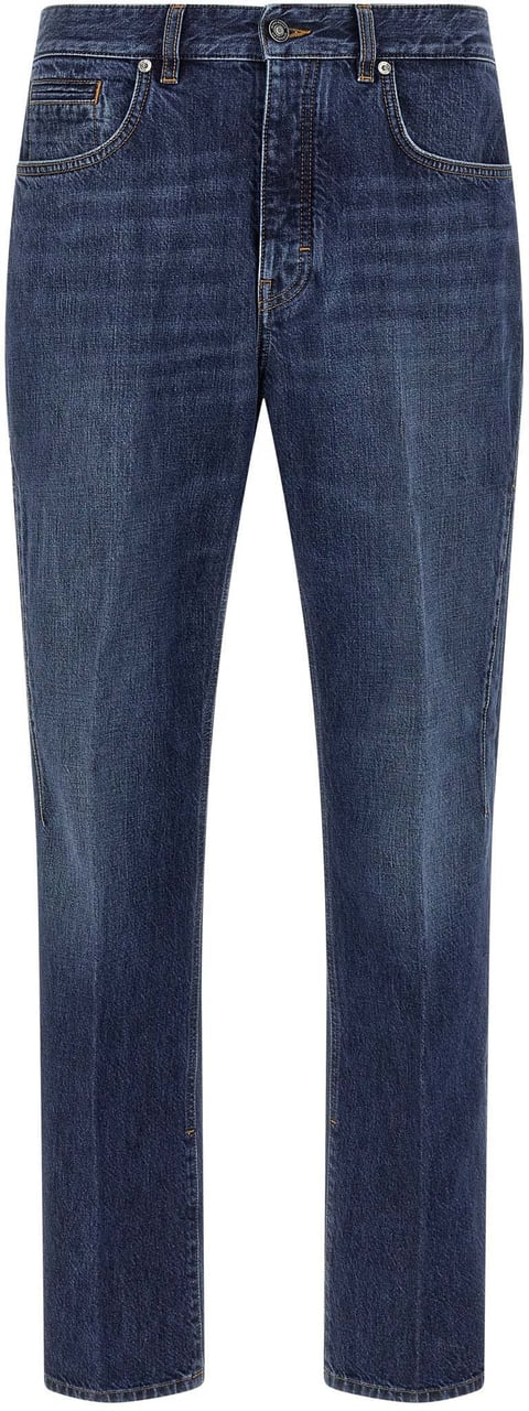 Givenchy Blue Cotton Straight-Leg Jeans Blauw