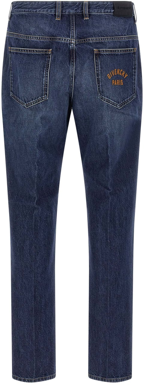Givenchy Blue Cotton Straight-Leg Jeans Blauw