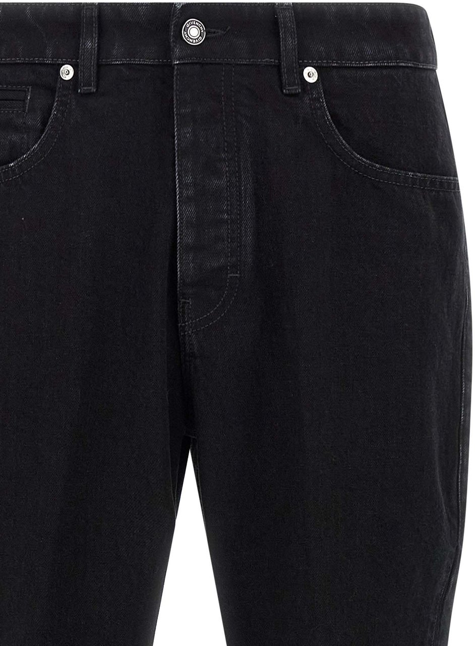 Givenchy Black Cotton Straight-Leg Jeans Zwart