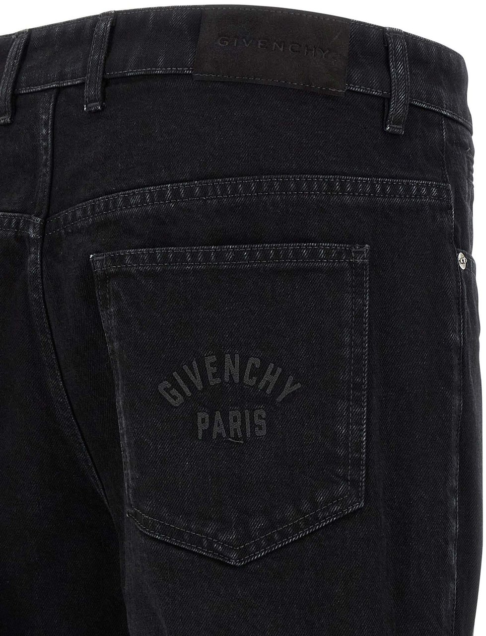Givenchy Black Cotton Straight-Leg Jeans Zwart