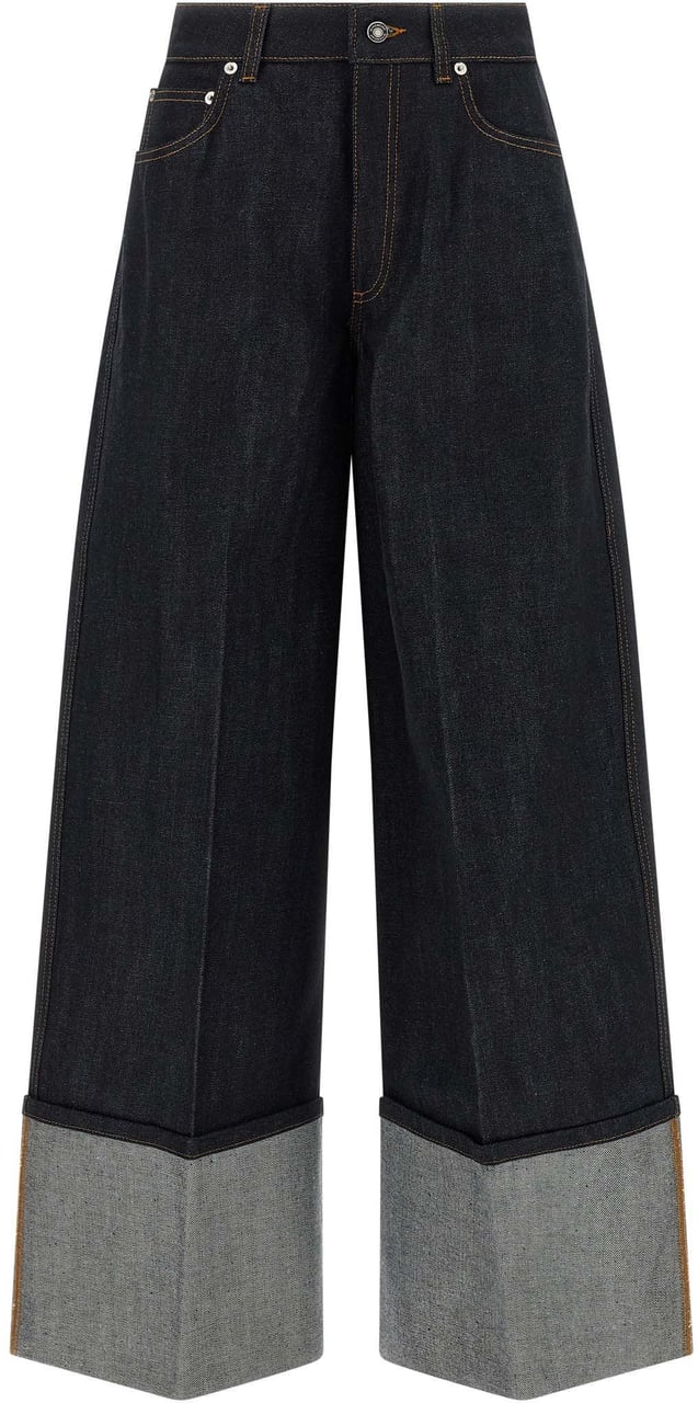 Givenchy Blue Cotton Flared Jeans Blauw