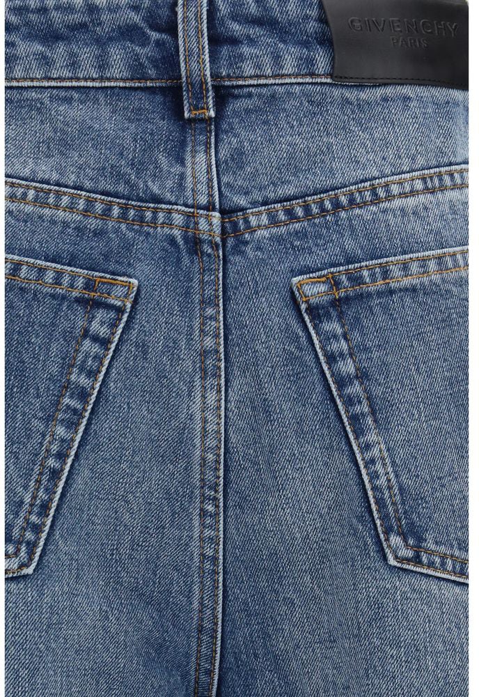 Givenchy Light Blue Cocoon Cotton Denim Wide-Leg Jeans Blauw
