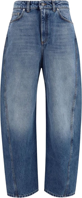 Givenchy Light Blue Cocoon Cotton Denim Wide-Leg Jeans Blauw