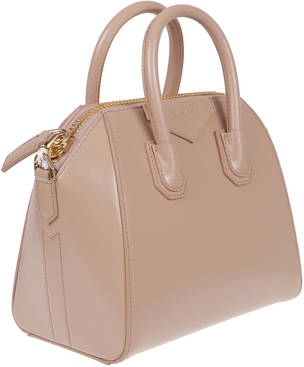 Givenchy Structured Calf Leather Shoulder Bag Neutraal