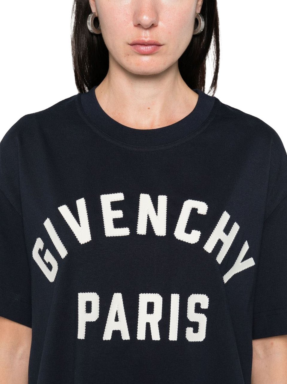 Givenchy Navy Crew Neck T-Shirt Zwart