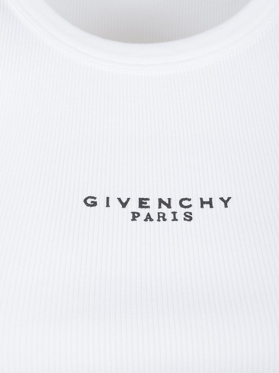Givenchy Ribbed Cotton Crew Neck Top Wit