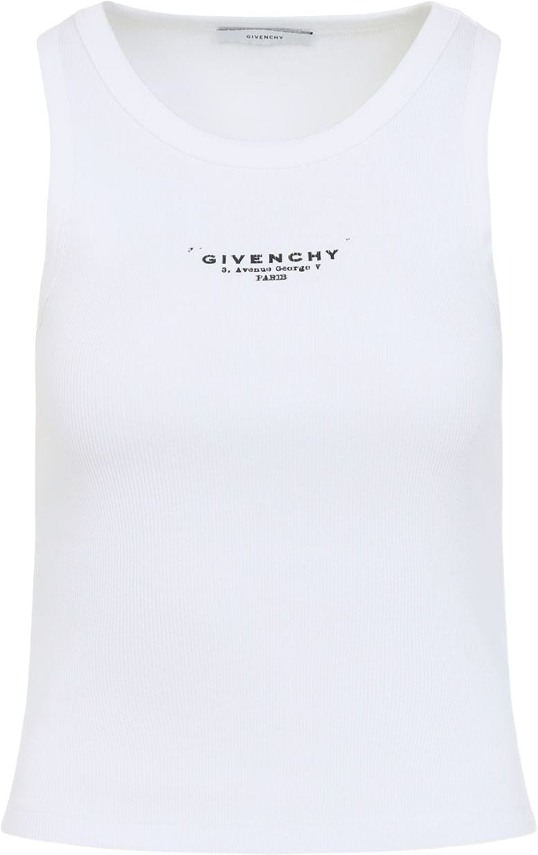 Givenchy Ribbed Texture Sleeveless Top Wit