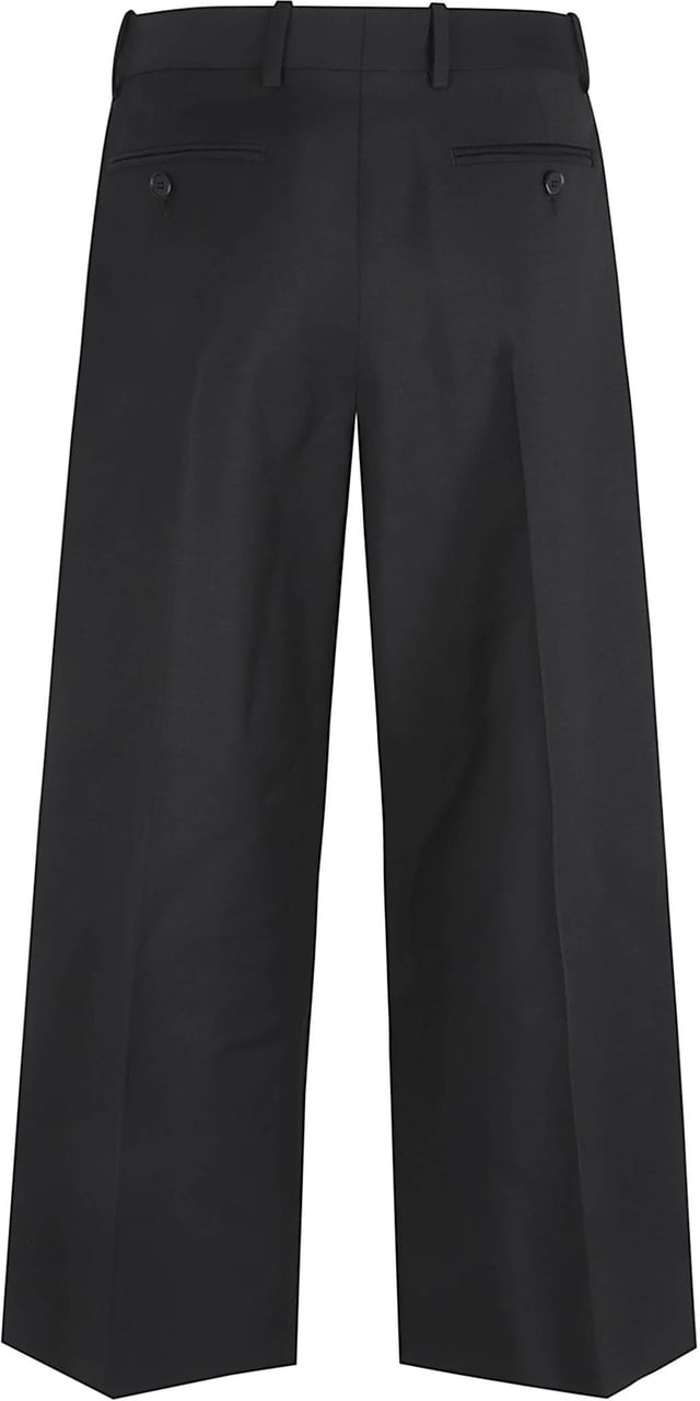 Givenchy Double-Pleat Black Trousers in Wool and Mohair Blend Zwart