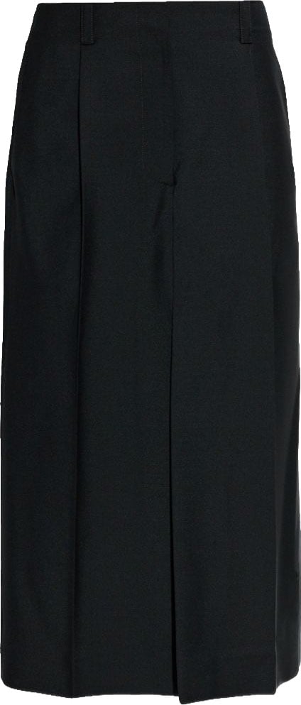 Givenchy Black Silk And Nylon Midi Skirt Zwart