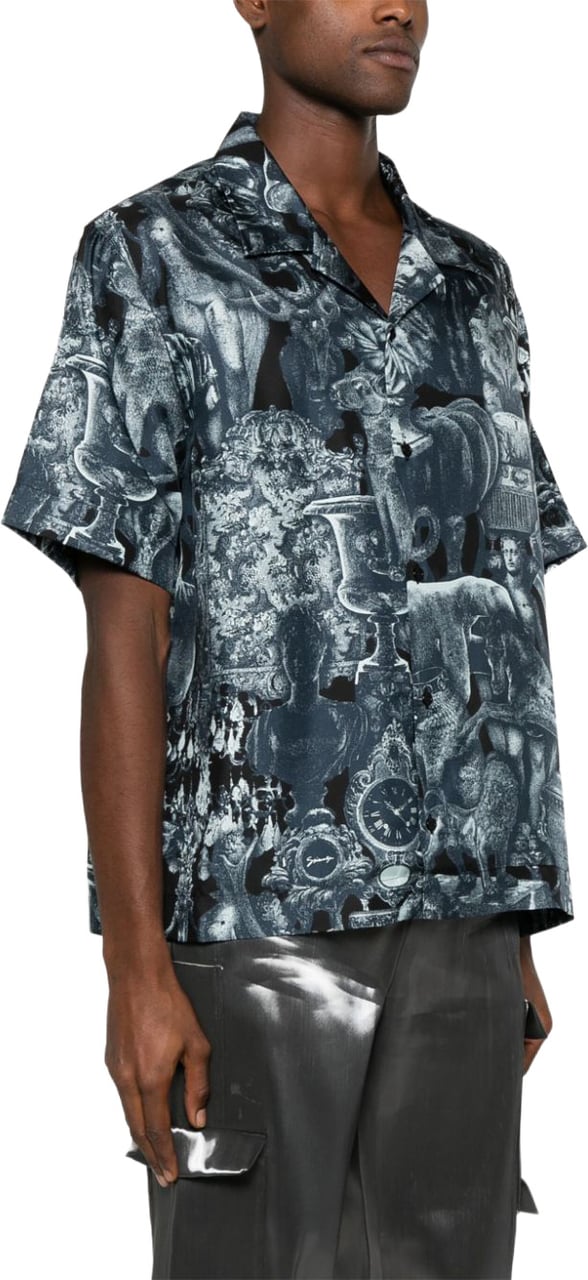 Givenchy Indigo Blue Silk Shirt Grijs
