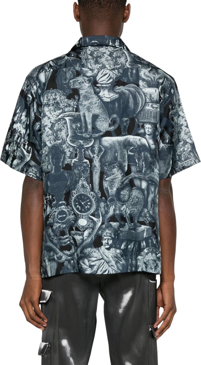 Givenchy Indigo Blue Silk Shirt Grijs